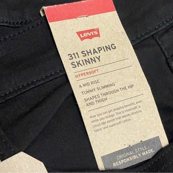 Levi's Women's Black 311 Shaping Skinny Jeans Plus Size 26WS NWT - Picture 6 of 10